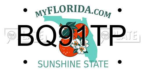 BQ91TP Florida License Plate