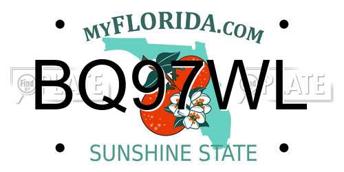 BQ97WL Florida License Plate