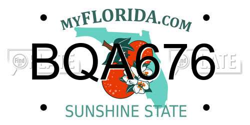 BQA676 Florida License Plate
