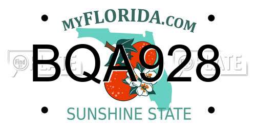BQA928 Florida License Plate