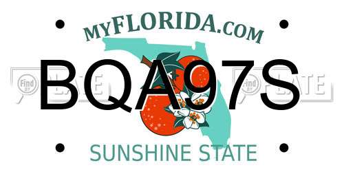 BQA97S Florida License Plate