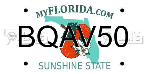 BQAV50 Florida License Plate