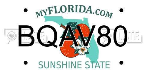BQAV80 Florida License Plate