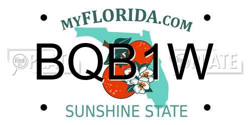 BQB1W Florida License Plate