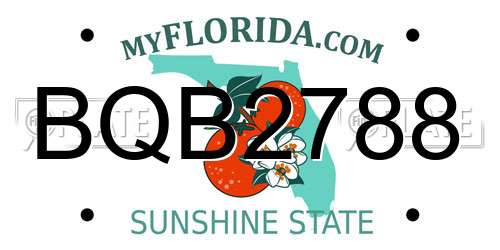 BQB2788 Florida License Plate