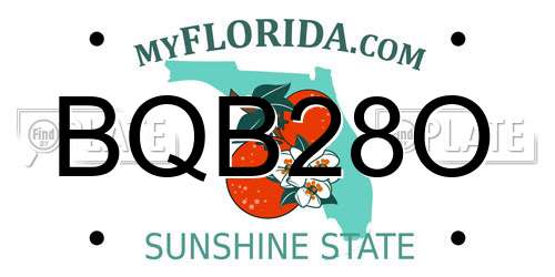 BQB28O Florida License Plate