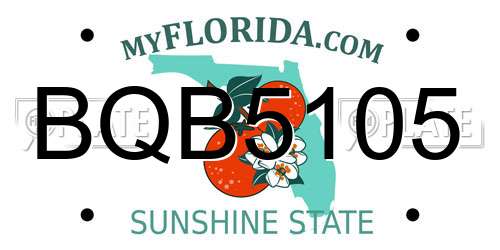 BQB5105 Florida License Plate