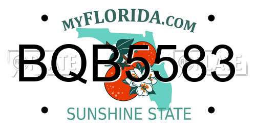 BQB5583 Florida License Plate