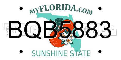 BQB5883 Florida License Plate