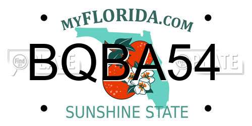 BQBA54 Florida License Plate
