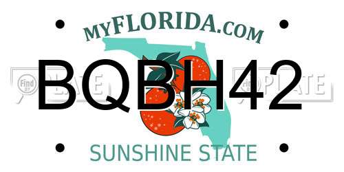 BQBH42 Florida License Plate
