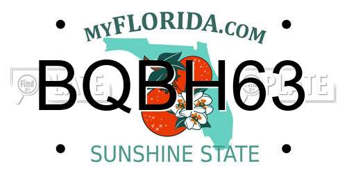BQBH63 Florida License Plate