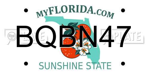 BQBN47 Florida License Plate