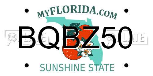 BQBZ50 Florida License Plate