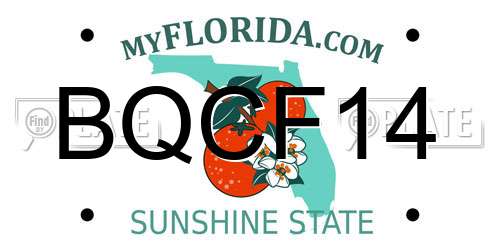 BQCF14 Florida License Plate