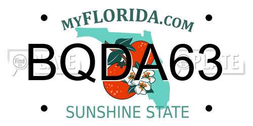 BQDA63 Florida License Plate