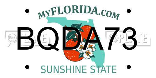 BQDA73 Florida License Plate