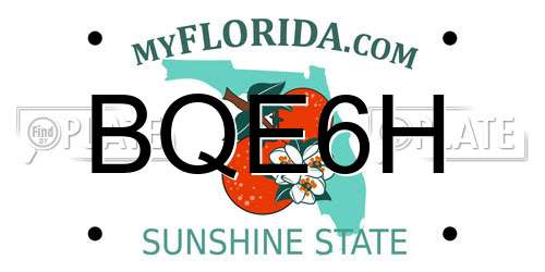 BQE6H Florida License Plate
