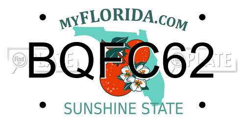 BQFC62 Florida License Plate