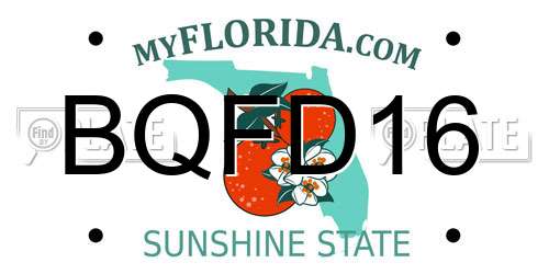 BQFD16 Florida License Plate