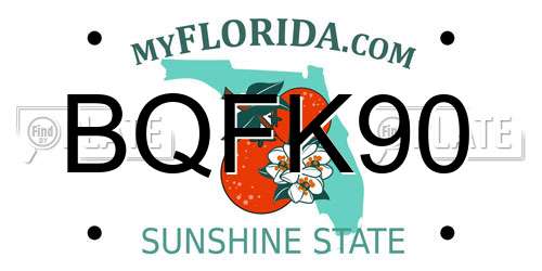 BQFK90 Florida License Plate