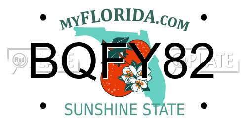 BQFY82 Florida License Plate