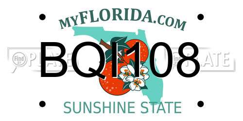 BQI108 Florida License Plate