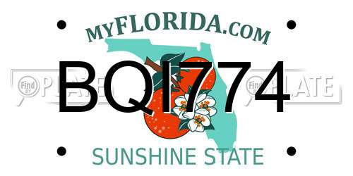 BQI774 Florida License Plate