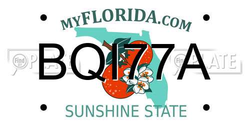 BQI77A Florida License Plate