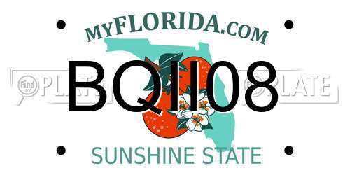 BQII08 Florida License Plate