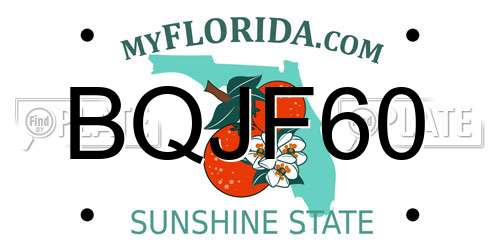 BQJF60 Florida License Plate