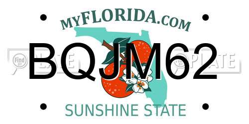 BQJM62 Florida License Plate