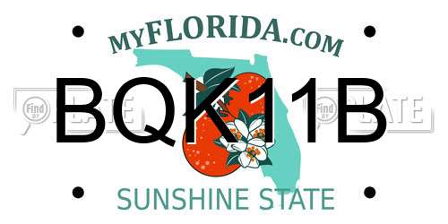 BQK11B Florida License Plate