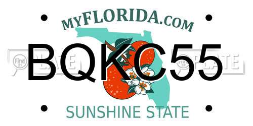 BQKC55 Florida License Plate