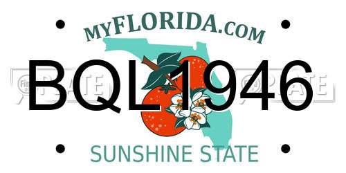 BQL1946 Florida License Plate