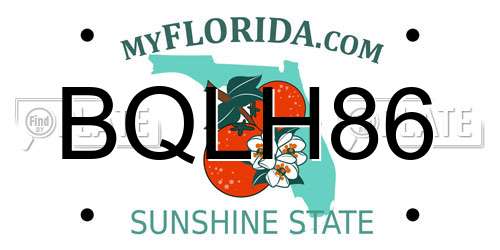 BQLH86 Florida License Plate