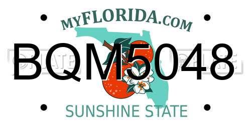 BQM5048 Florida License Plate
