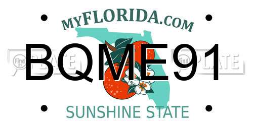 BQME91 Florida License Plate
