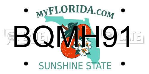 BQMH91 Florida License Plate