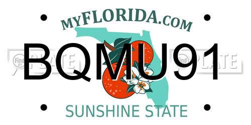 BQMU91 Florida License Plate
