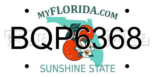 BQP6368 Florida License Plate