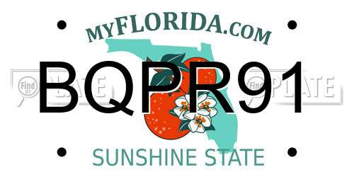 BQPR91 Florida License Plate