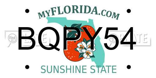 BQPY54 Florida License Plate
