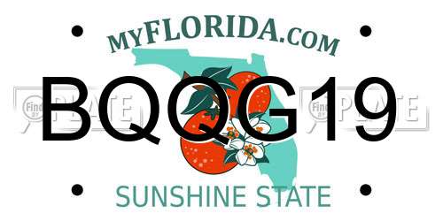 BQQG19 Florida License Plate