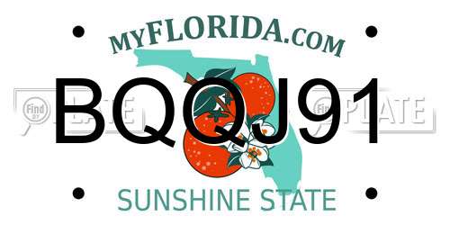 BQQJ91 Florida License Plate