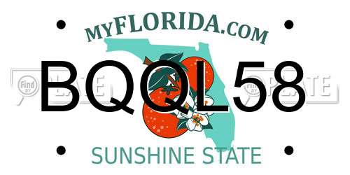 BQQL58 Florida License Plate