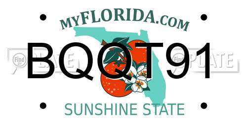BQQT91 Florida License Plate