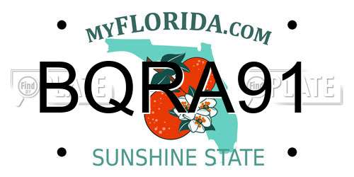 BQRA91 Florida License Plate