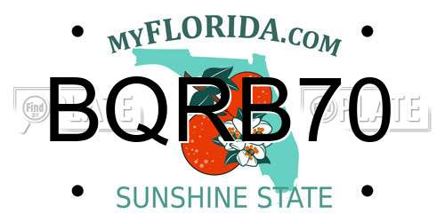 BQRB70 Florida License Plate