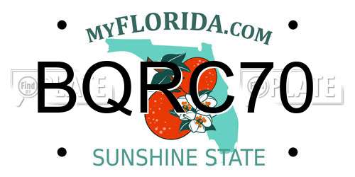 BQRC70 Florida License Plate